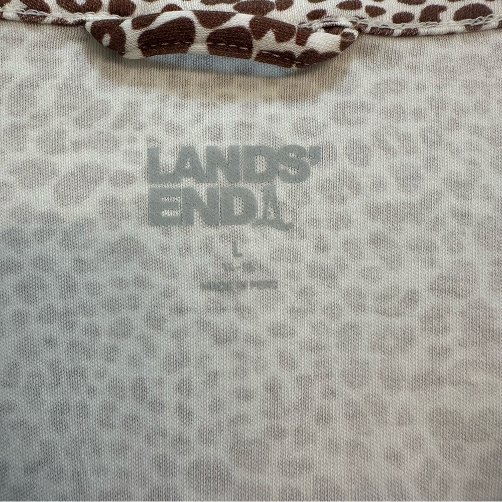 Lands’ End Women’s Large Cotton Animal Print Nightgown Short Sleeve - Picture 3 of 9